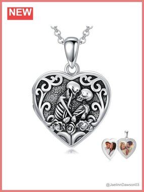 Personalized Heart Locket Necklace 925 Sterling Silver Custom Photo Gift for